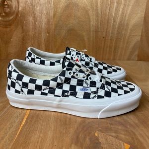 VANS VAULT OG ERA LX WOMENS SIZE 8 CHECKERBOARD LOGO/BLACK